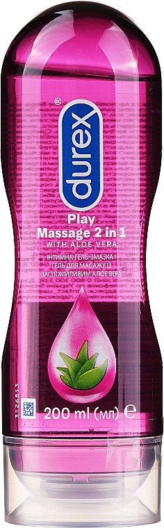Интимный гель-смазка из алоэ вера для массажа - Durex Play Massage 2 in 1 Aloe Vera — фото N3