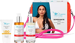 Парфумерія, косметика Набір "Body Orange" - The Organic Pharmacy Exclusive Top X Serena Bute Gift Set (sun/cr/50ml + oil/50ml + serum/50ml + bag)