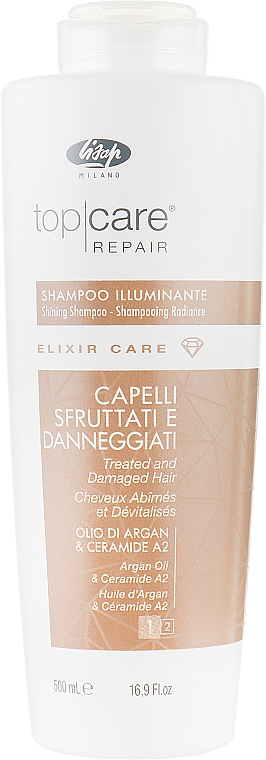 Шампунь для блеска волос - Lisap Top Care Repair Elixir Care Shining Shampoo
