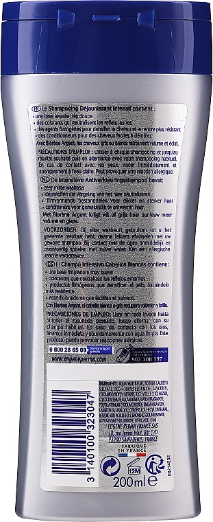Шампунь інтенсивний для сивого волосся - Eugene Perma Biorene Argent Shampoo — фото N2