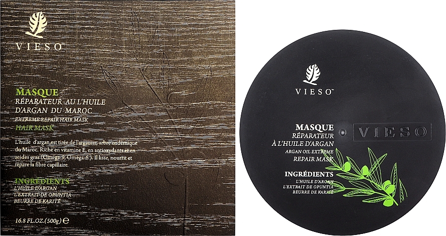 Восстанавливающая маска для волос с аргановым маслом - Vieso Argan Oil Repair Hair Mask — фото N4