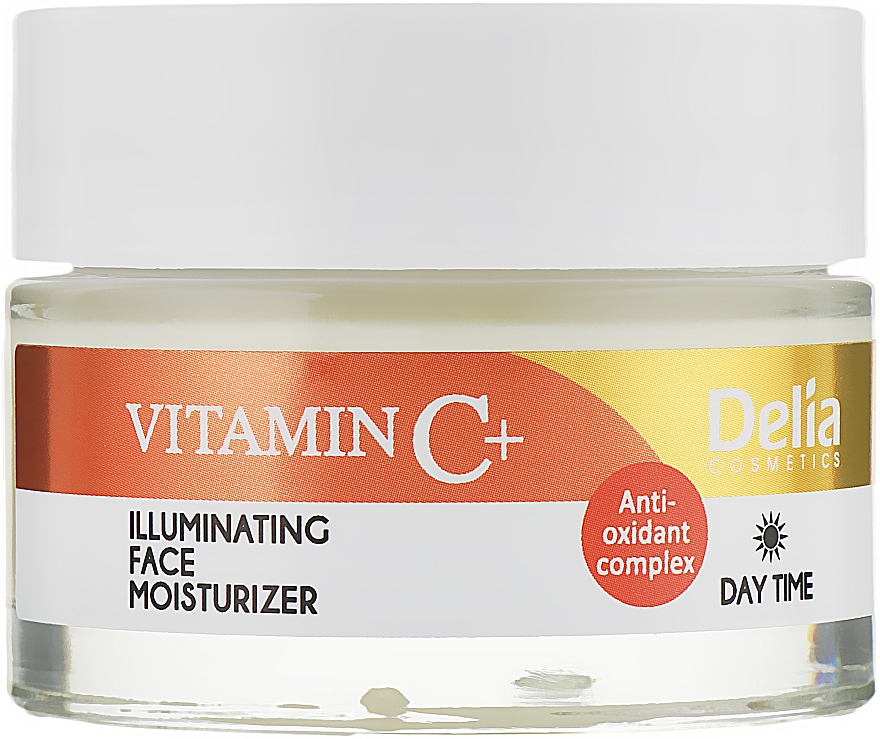 Денний освітлювальний крем зі зволожувальним ефектом - Delia Cosmetics Vitamine C Illuminating Face Moisturizer