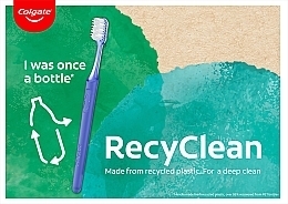 Зубна щітка Еко для глибокого чищення з переробленого пластику, блакитна - Colgate RecyClean — фото N3