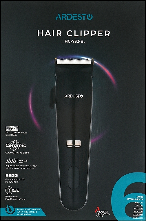 Машинка для підстригання волосся, чорна - Ardesto HC-Y32-B — фото N2