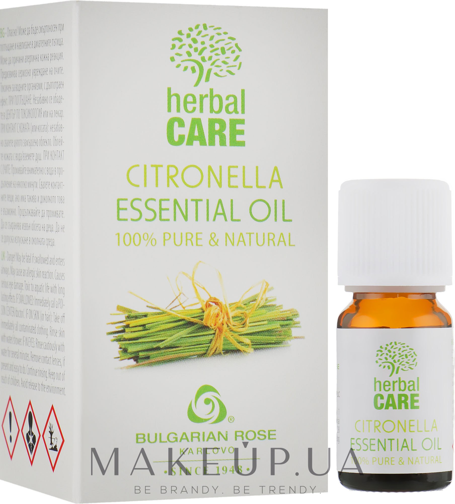 Ефірна олія "Цитронела" - Bulgarian Rose Herbal Care Essential Oil — фото 10ml