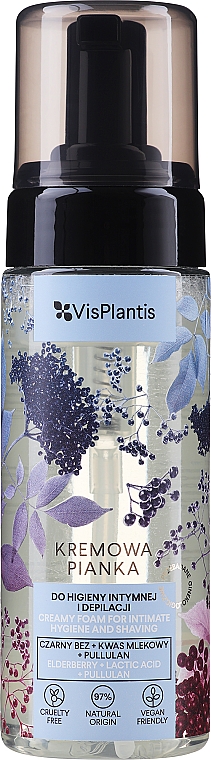 Піна для інтимної гігієни "Бузина і молочна кислота" - Vis Plantis Foam — фото N1