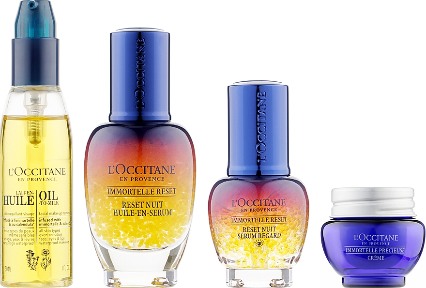 Набір - L'Occitane Visage Reset Premium (f/cr/8ml + ser/15ml + eye/ser/30ml + f/milk/30ml + box) — фото N2