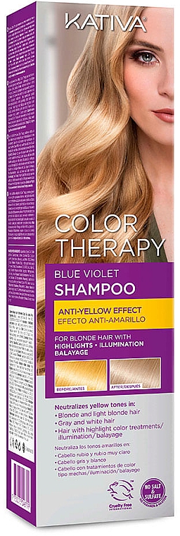 Шампунь для волосся - Kativa Color Therapy Anti-Yellow Effect Shampoo — фото N1