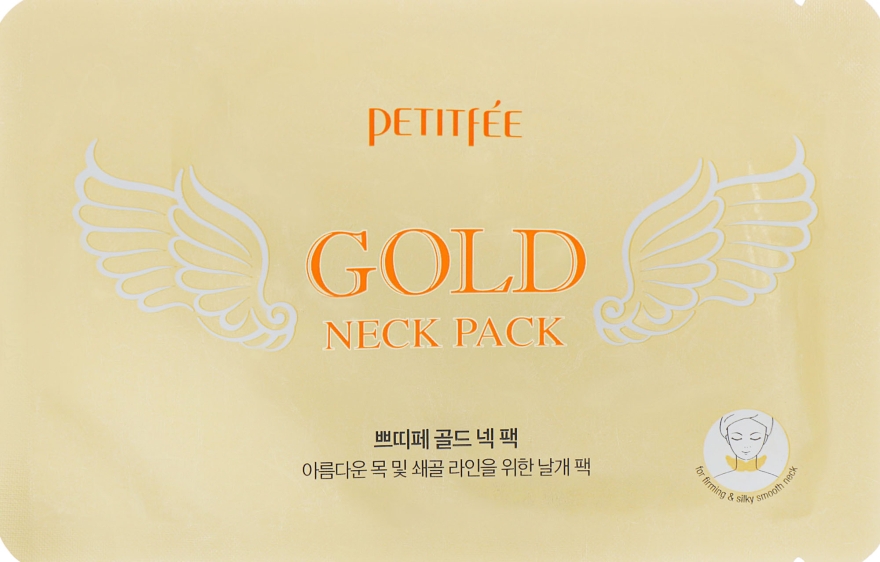 Гидрогелевая маска для шеи с плацентой - Petitfee & Koelf "HYDROGEL ANGEL WINGS" Gold Neck Pack  — фото N2