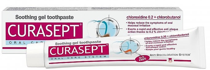 Зубная паста успокаивающая 0.20% хлоргексидина - Curaprox Curasept ADS 720 Soothing Gel Toothpaste — фото N1