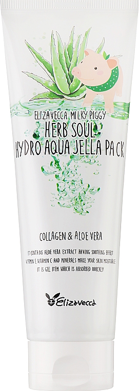 Маска зволожувальна з алое та колагеном - Elizavecca Face Care Milky Piggy Herb Soul Hydro Aqua Jella Pack — фото N1