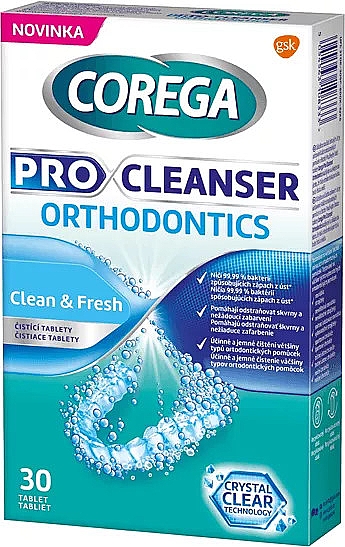 Очищающие ортодонтические таблетки - Corega Pro Cleanser Orthodontics — фото N1
