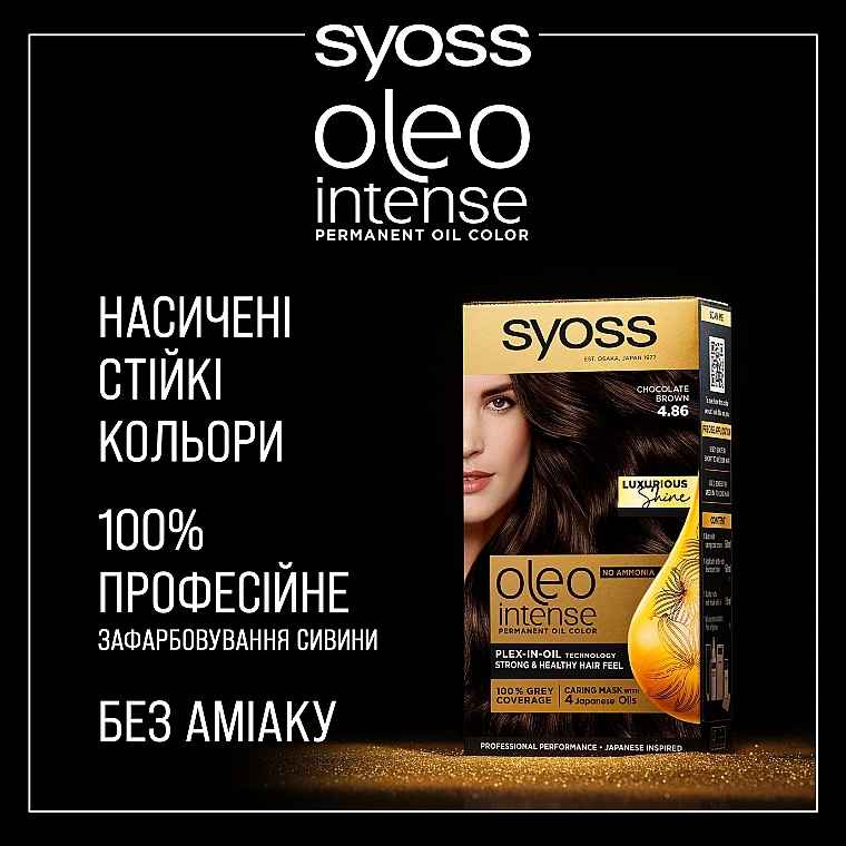 УЦЕНКА Стойкая краска для волос без аммиака с маслом-активатором - Syoss Oleo Intense * — фото N2