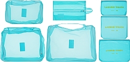 Духи, Парфюмерия, косметика Набор дорожных органайзеров, 7 шт, синий - Cosmo Shop Travel Organizer Bag Set Blue CS0003