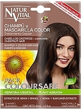 Духи, Парфюмерия, косметика Набор - Natur Vital Coloursafe Chestnut (mask/30ml+shampoo/10ml)