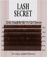 Парфумерія, косметика Накладні вії, темно-коричневі, mix, 6 ліній (0,1, D, (8-13)) - Lash Secret