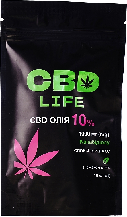 Дієтична добавка  CBD олія 10% зі смаком м'яти - CBD Life — фото N1