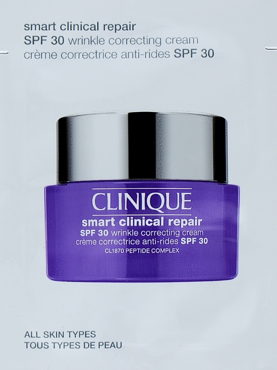 Крем для кожи лица антивозрастной интеллектуальный - Clinique Smart Clinical Repair Wrinkle Correcting Cream SPF 30 (пробник) — фото N1