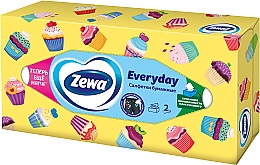 Салфетки косметические двухслойные, кексы, 100шт - Zewa Everyday — фото N1