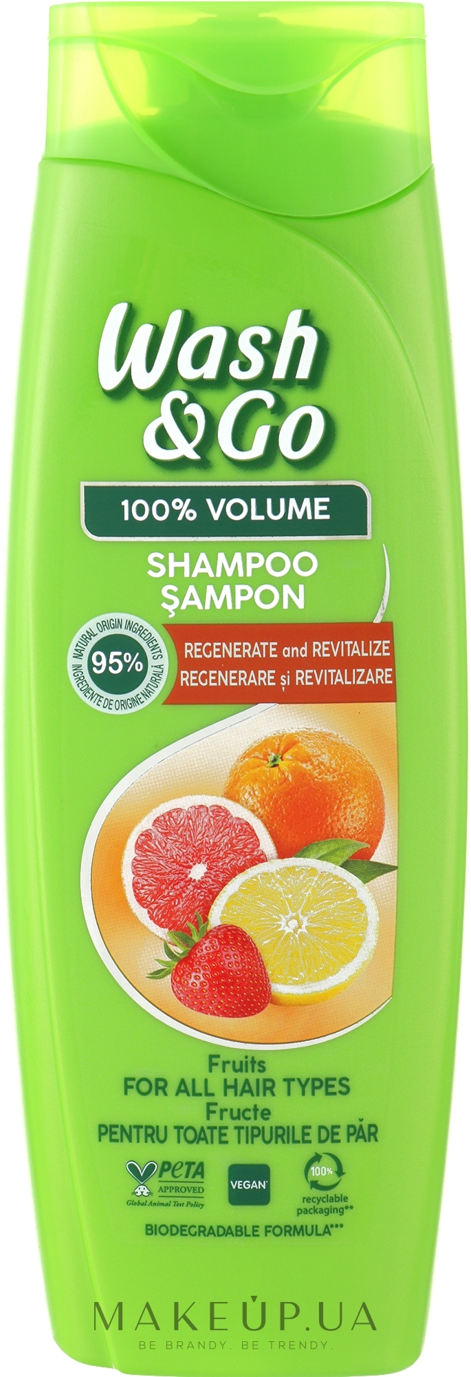 Шампунь с экстрактом фруктов для всех типов волос - Wash&Go — фото 360ml
