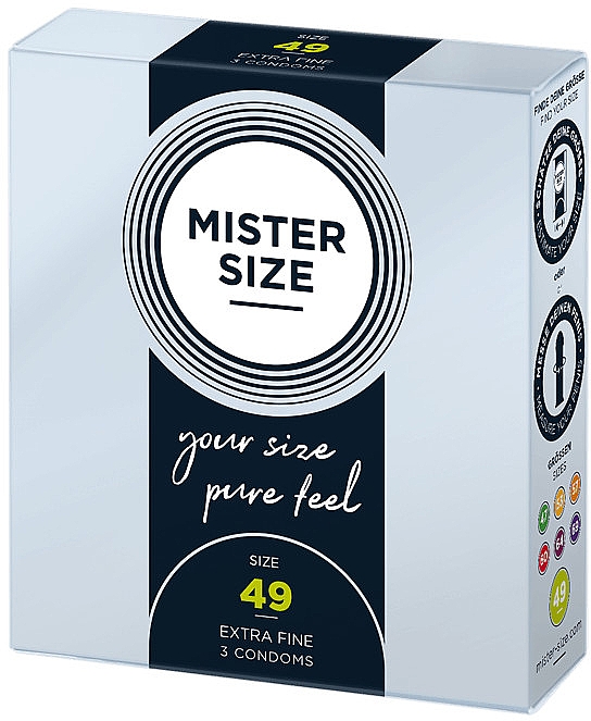 Презервативы латексные, размер 49, 3 шт - Mister Size Extra Fine Condoms — фото N2