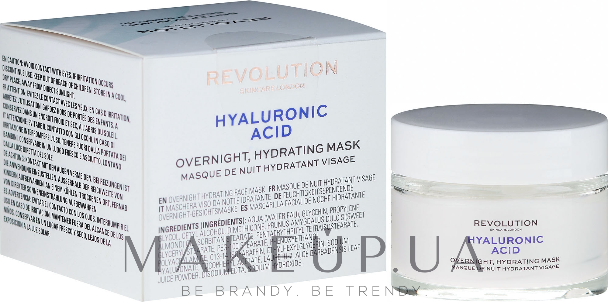 Нічна маска для обличчя - Makeup Revolution Skincare Hyaluronic Acid Overnight Hydrating Face Mask — фото 50ml