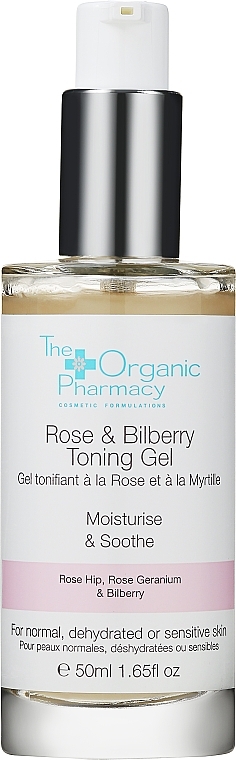 Тонізувальний гель для зневодненої і чутливої шкіри - The Organic Pharmacy Rose & Bilberry Toning Gel — фото N2