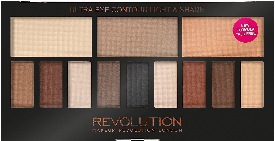 Палетка тіней для повік, 12 відтінків - Makeup Revolution Ultra Eye Contour Light and Shade