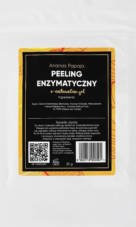 Ферментний пілінг "Ананас і папайя" - E-naturalne Enzyme Peeling — фото N1
