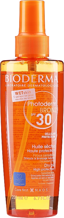 Сухое масло для тела - Bioderma Photoderm Bronz SPF 30 Dry Oil — фото N1