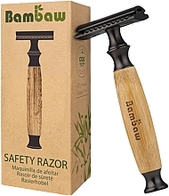 Многоразовая бритва с бамбуковой ручкой и сменным лезвием - Bambaw Bamboo Safety Razor Classic Dark — фото N1