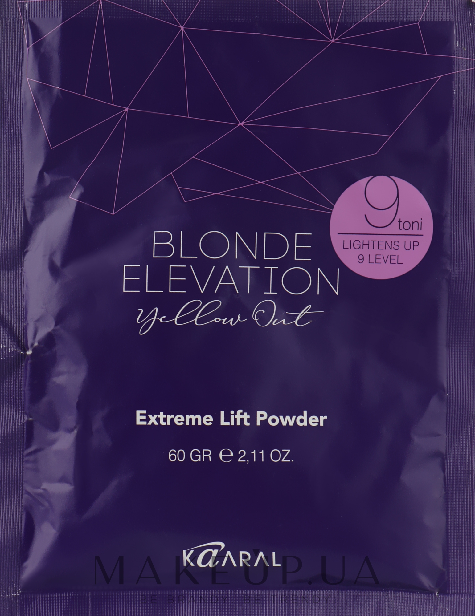 Пудра осветляющая для волос до 9 уровня - Kaaral Blonde Elevation Yellow Out Extreme Lift Powder — фото 60g