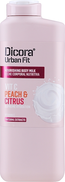 Молочко для тіла з вітаміном C "Лимон та персик" - Dicora Urban Fit Vitamin C Citrics & Peach Body Milk