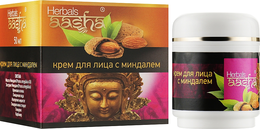 Крем для лица с миндалем - Aasha Herbals Cream — фото N2