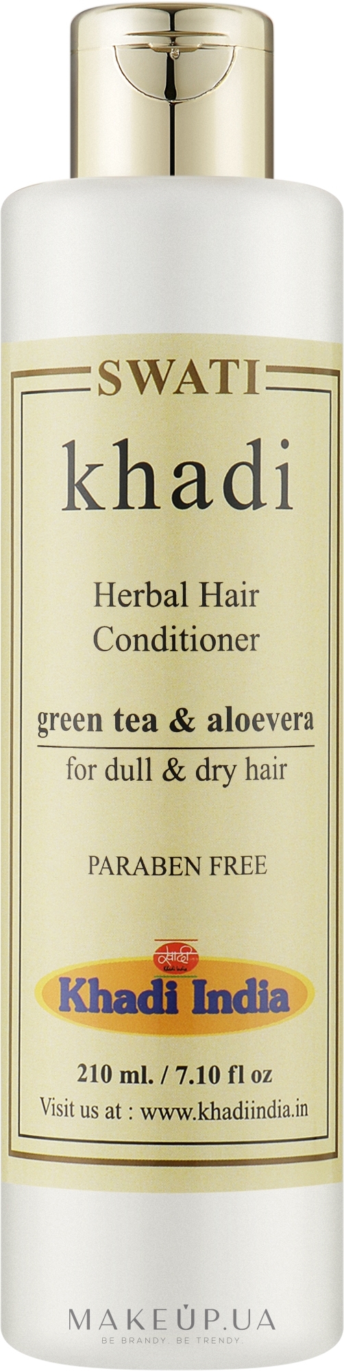 Трав'яний кондиціонер для волосся "Зелений чай і алое вера" - Khadi Swati Herbal Hair Conditioner Green Tea & Aloevera — фото 200ml