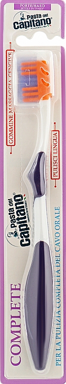 Зубная щетка, жесткая, фиолетовая - Pasta Del Capitano Complete Professional — фото N1