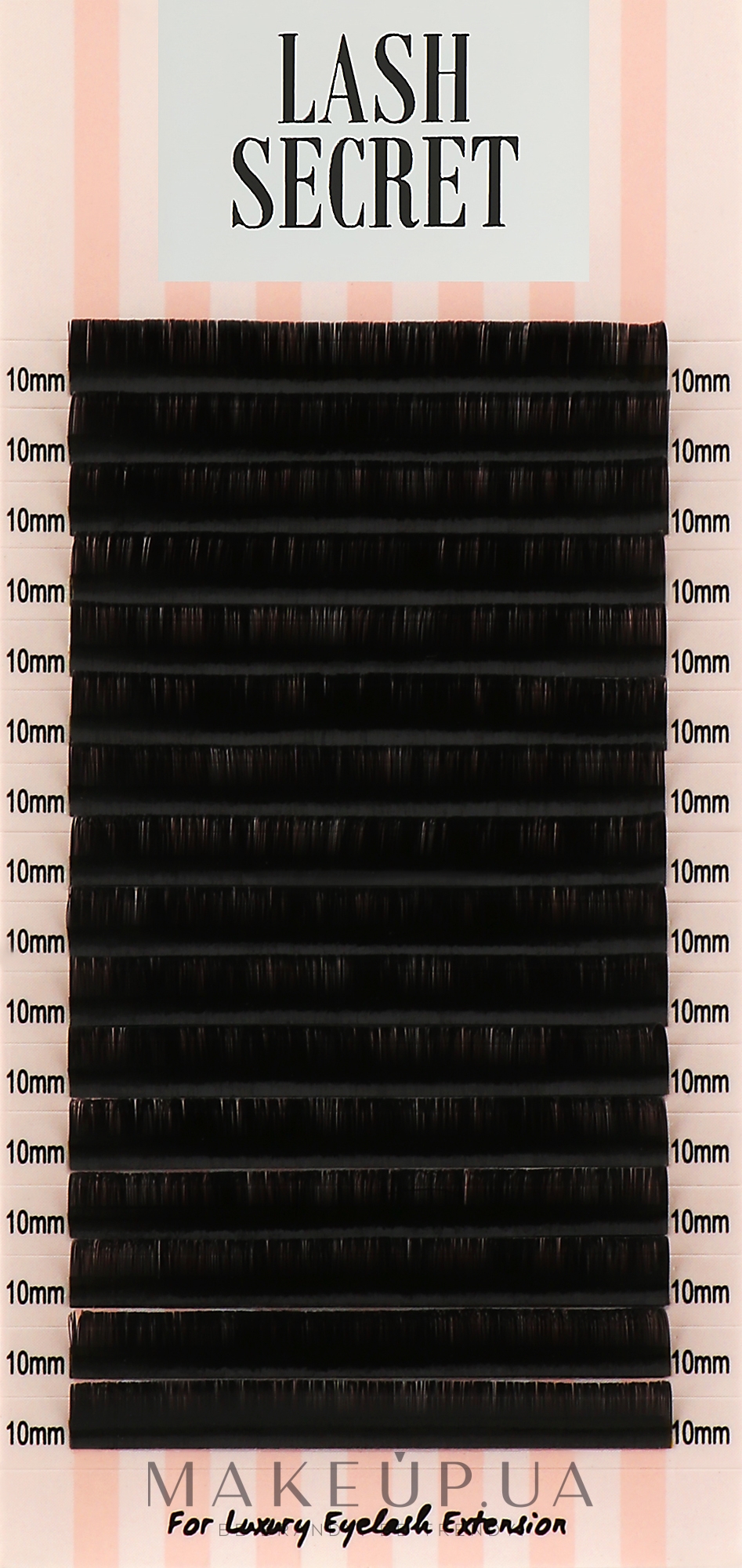 Накладные ресницы, черные, 16 линий (один размер, 0,07, D, 10) - Lash Secret — фото 1уп