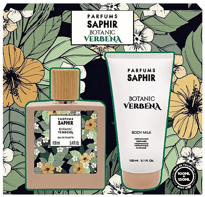 Saphir Parfums Botanic Verbena - Набір (edt/100ml + b/milk/150ml) — фото N1