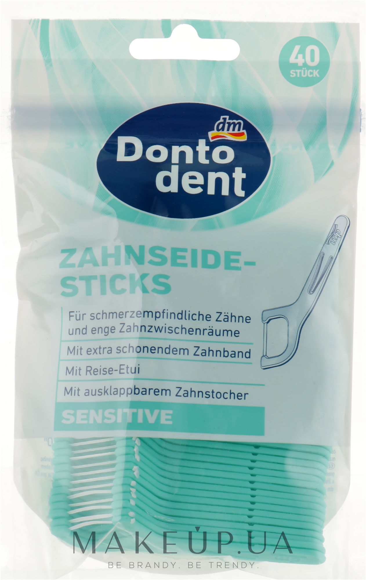 Зубные нити-палочки, бирюзовые - Dontodent — фото 40шт