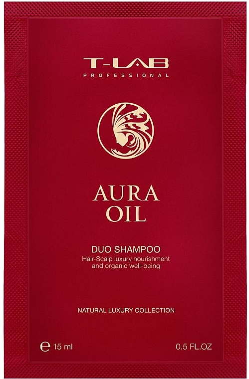 Восстанавливающий шампунь для сухих и поврежденных волос - T-LAB Professional Aura Oil Duo Shampoo (пробник) — фото N1