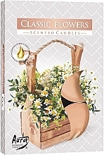 Набор чайных свечей "Классические цветы" - Bispol Classic Flowers Scented Candles — фото N1