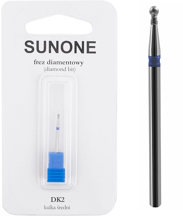 Алмазная фреза DK2 "Ball", средняя, синяя - Sunone Diamond Nail Drill — фото N1