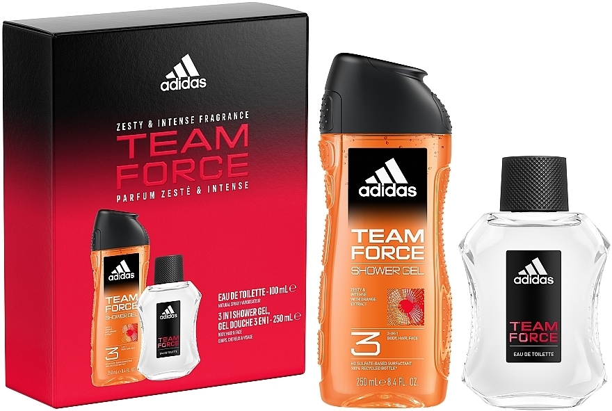 УЦЕНКА Adidas Team Force - Набор (edt/100ml + s/g/250ml) * — фото N1