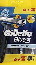 Духи, Парфюмерия, косметика Набор одноразовых станков для бритья, 8 шт. - Gillette Blue 3 Comfort Slalom