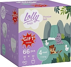 Парфумерія, косметика Набір акційний - Lolly Premium Soft Підгузки 4 (36 шт) + трусики 4 (30 шт) + подарунок 