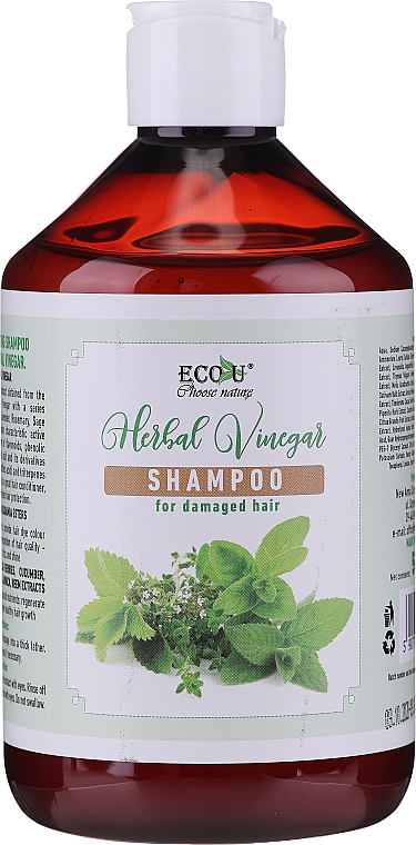 Шампунь для поврежденных волос - Eco U Herebal Vinegar Shampoo — фото N1