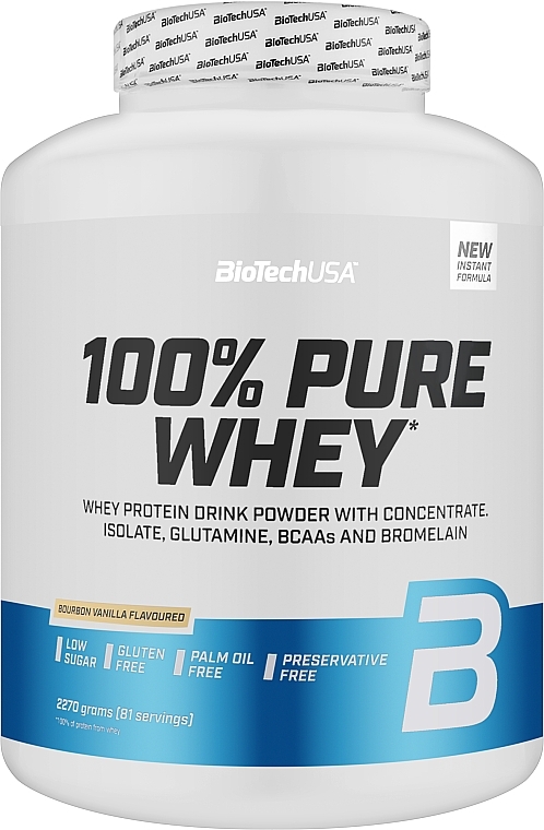 Протеїн "Бурбонська ваніль" - BioTech 100% Pure Whey Bourbon Vanilla — фото N2