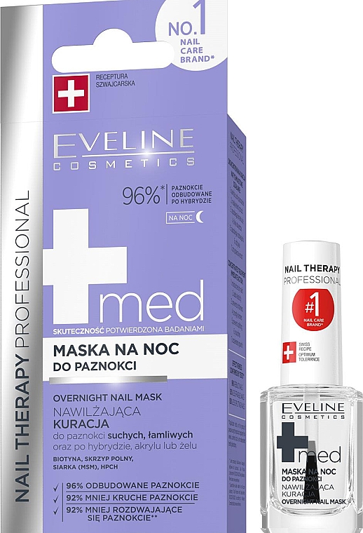 Ночная маска для сухих и ломких ногтей - Eveline Cosmetics Nail Therapy Professional — фото N1