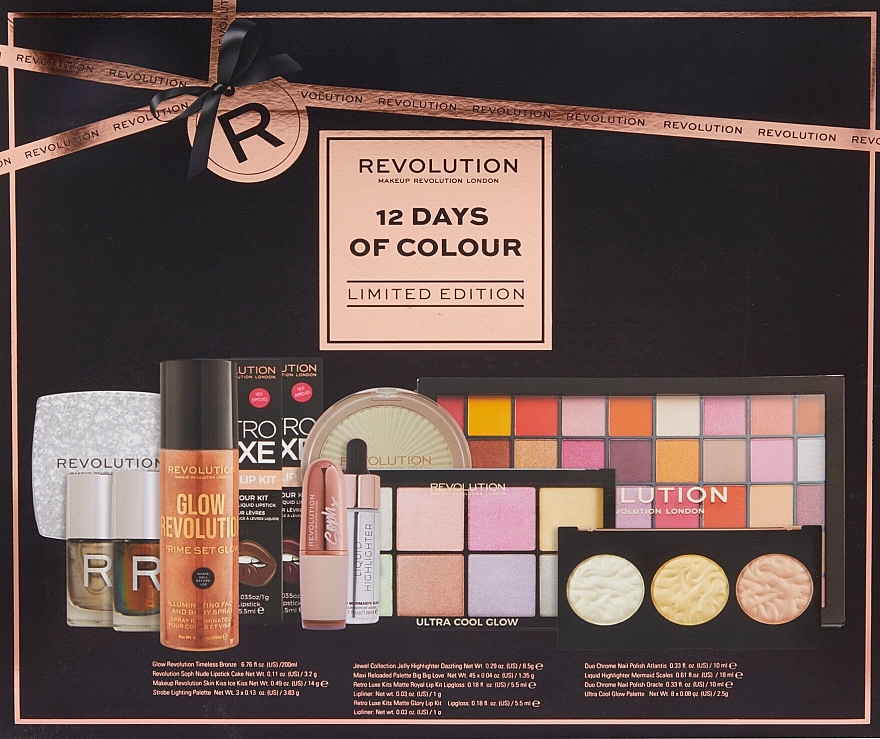 Набір "Адвент-календар", 12 продуктів - Makeup Revolution 12 Days Of Colour Limited Edition — фото N2