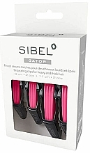 Парфумерія, косметика Затискачі для волосся, чорно-рожеві - Sibel Gator Clips Red 2XL+2S